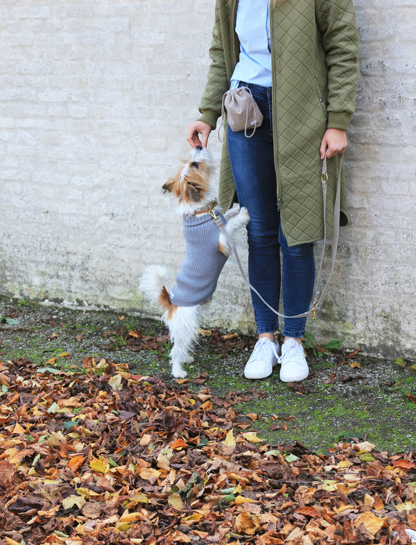 Grå uld hundesweater til tæver