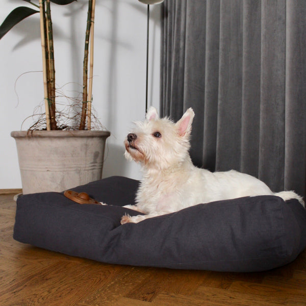 classic design dog cushion with a west highland terrier on it