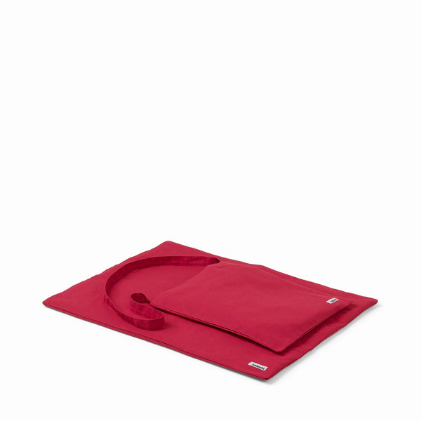 red dog blanket with bag