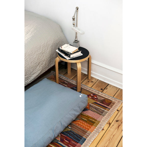 nordic design dog cushion in a bohemian home